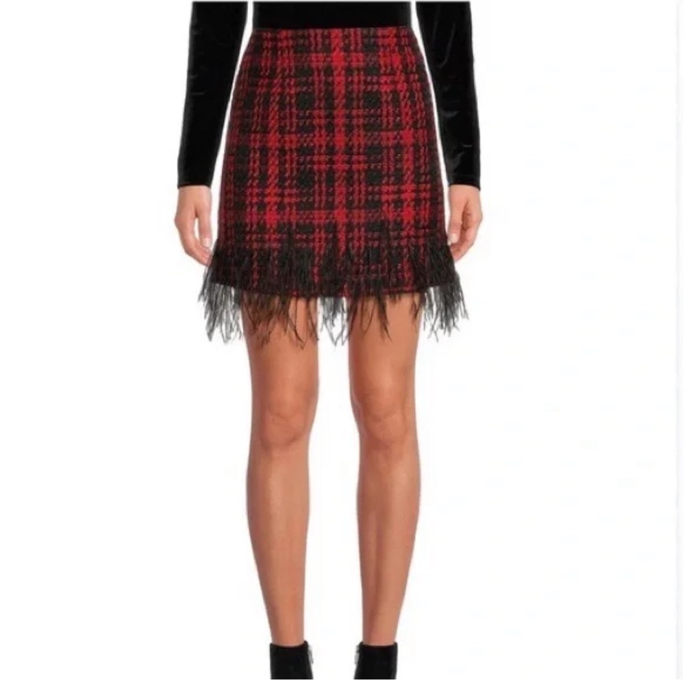 NWT Antonio Melani “Dalia Tweed” skirt feather SKIRT - Picture 2 of 4